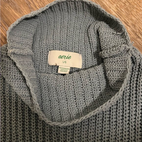 Aerie Blue Knit Oversized Sweater - Picture 3 of 3